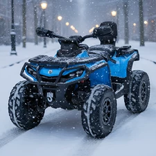 Детский квадроцикл M 6080 EBLR-4 синий, с пультом управления